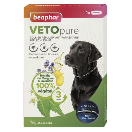 VETOPURE - Collier Répulsif Antiparasitaire - Grand Chien